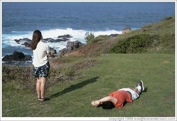 Beth and Jin admiring Maui's northern coast.