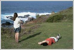 Beth and Jin admiring Maui's northern coast.