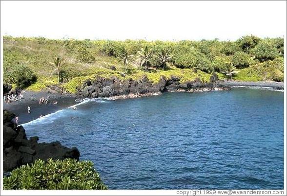 Black sand beach. Hana, Maui.