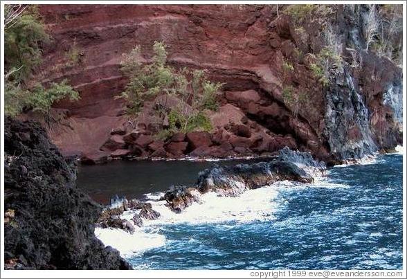 Red sand beach. Hana, Maui.
