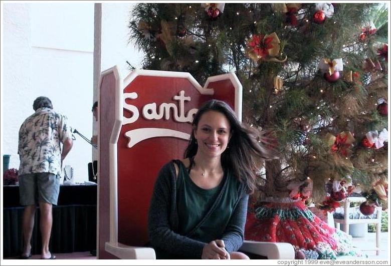 Beth in Santa's Chair. Lahaina.