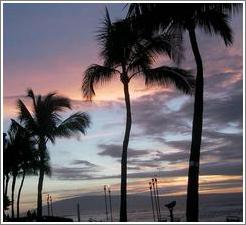 Kaanapali lamps at sunset.