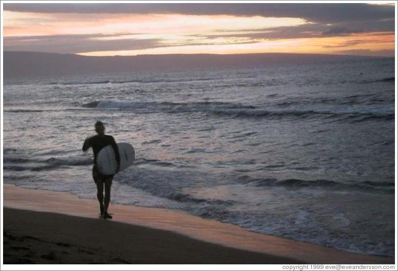 Kaanapali surfer at sunset.