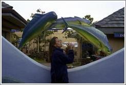 Beth drinking water, Lahaina.