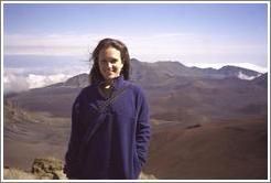 Beth on top of Haleakala.