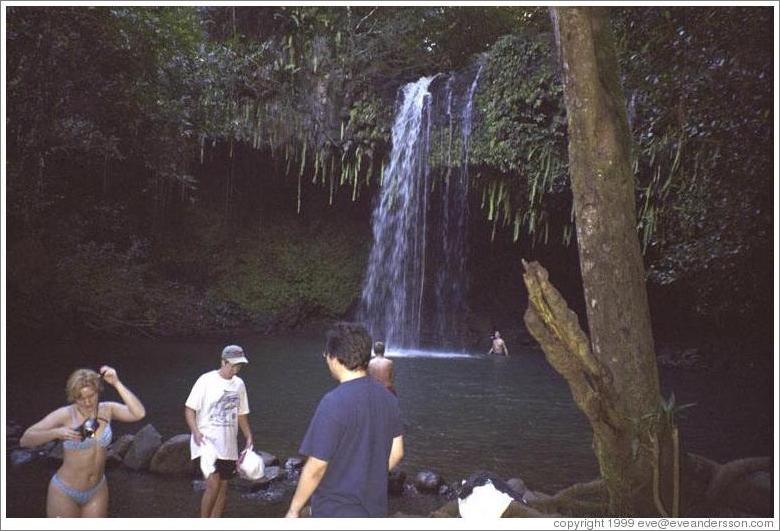 Eve and Jin at waterfall on road to Hana.