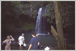 Eve and Jin at waterfall on road to Hana.