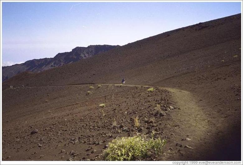 Jin walking.  Haleakala.