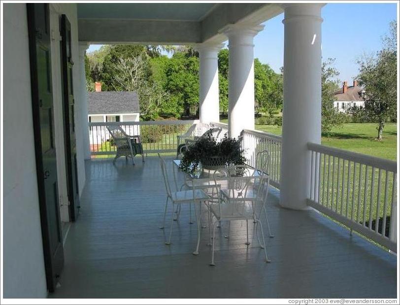 Evergreen Plantation.  Porch.