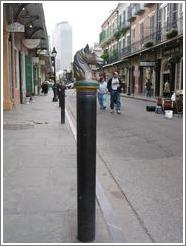 French Quarter. Post with horse-shaped top.