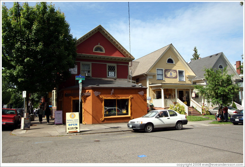 Shops on Hoyt St., near 23rd Ave. Alphabet District.