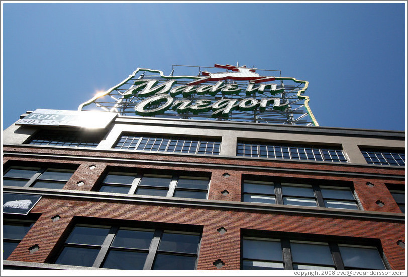 Made in Oregon sign. Waterfront district.