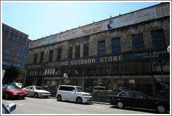 Old building labeled "Outdoor Store." Oak St. and 3rd Ave., Waterfront District.