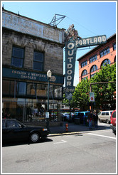 Old building labeled "Outdoor Store." Oak St. and 3rd Ave., Waterfront District.