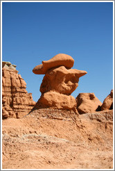Goblin Valley State Park.  Stone man with beret.