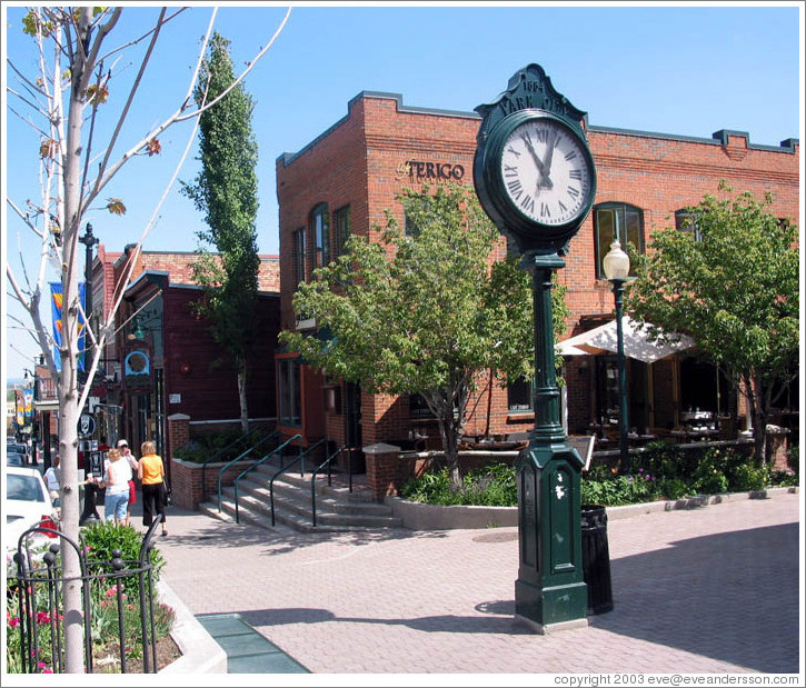 Park City clock on Main Street.