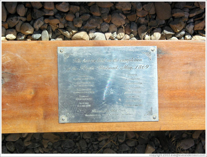 Plaque, Golden Spike National Monument.