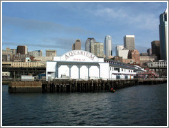 The aquarium building, as seen from Elliott Bay.