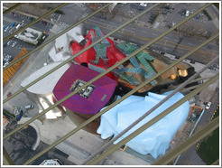 The top of the Experience Music Project as seen from the Space Needle deck.  I've heard that it's supposed to look like a smashed guitar.