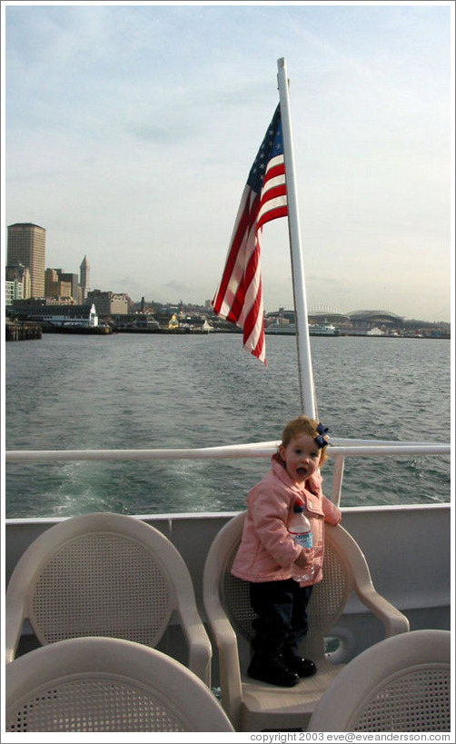 Cute girl on the Harbor Cruise in Elliott Bay.