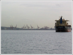 Harbor Cruise in Elliott Bay.  Shipping cranes in West Seattle.