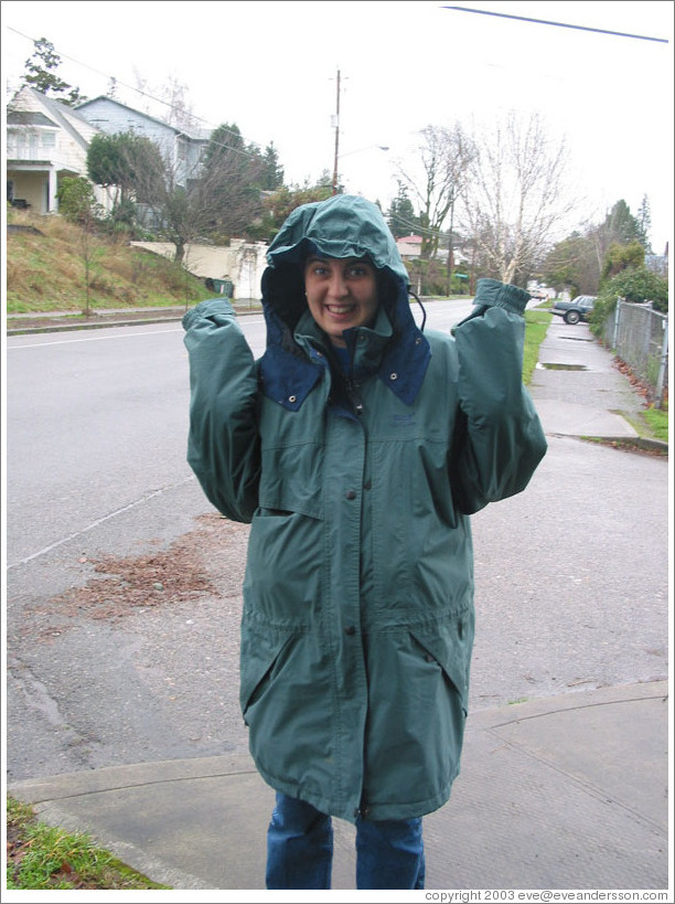 Lissette enjoying the Seattle rain.