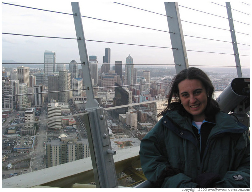 Lissette on top of the Space Needle.
