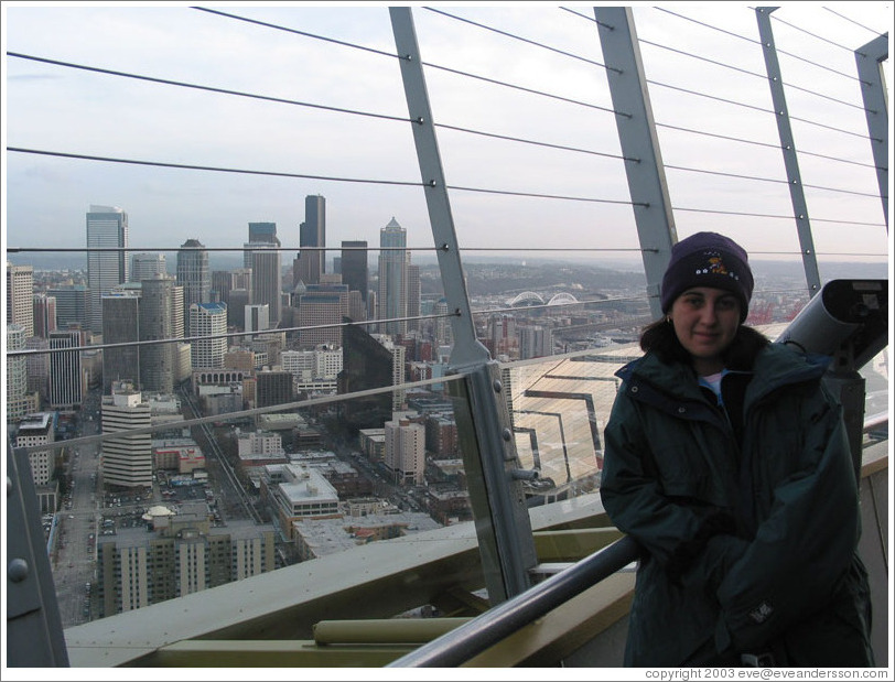 Lissette on top of the Space Needle.