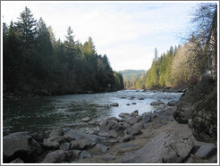 River at the base of the Snoqualmie Falls.  