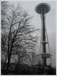 Space Needle on a cloudy day.