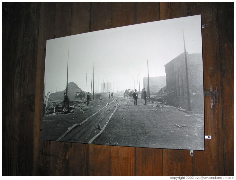 Seattle Underground Tour.  Picture of Seattle after the Great Fire of 1889.