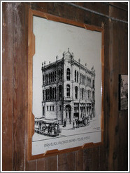 Seattle Underground Tour.  Picture of late 19th century building.  Building still stands.  The floor that was formerly the ground floor is now the basement.