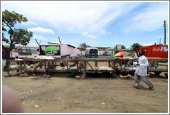 Chickens for sale on the roadside.